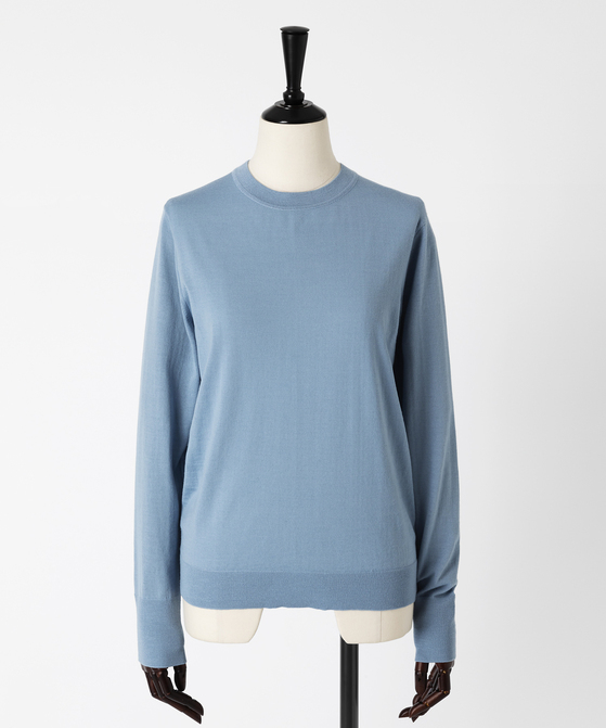 EAUVIRE 30ゲージクルーネックプルオーバー ライトブルー