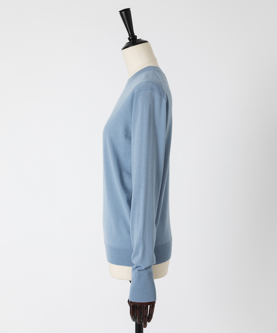 EAUVIRE 30ゲージクルーネックプルオーバー ライトブルー