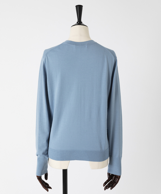 EAUVIRE 30ゲージクルーネックプルオーバー ライトブルー