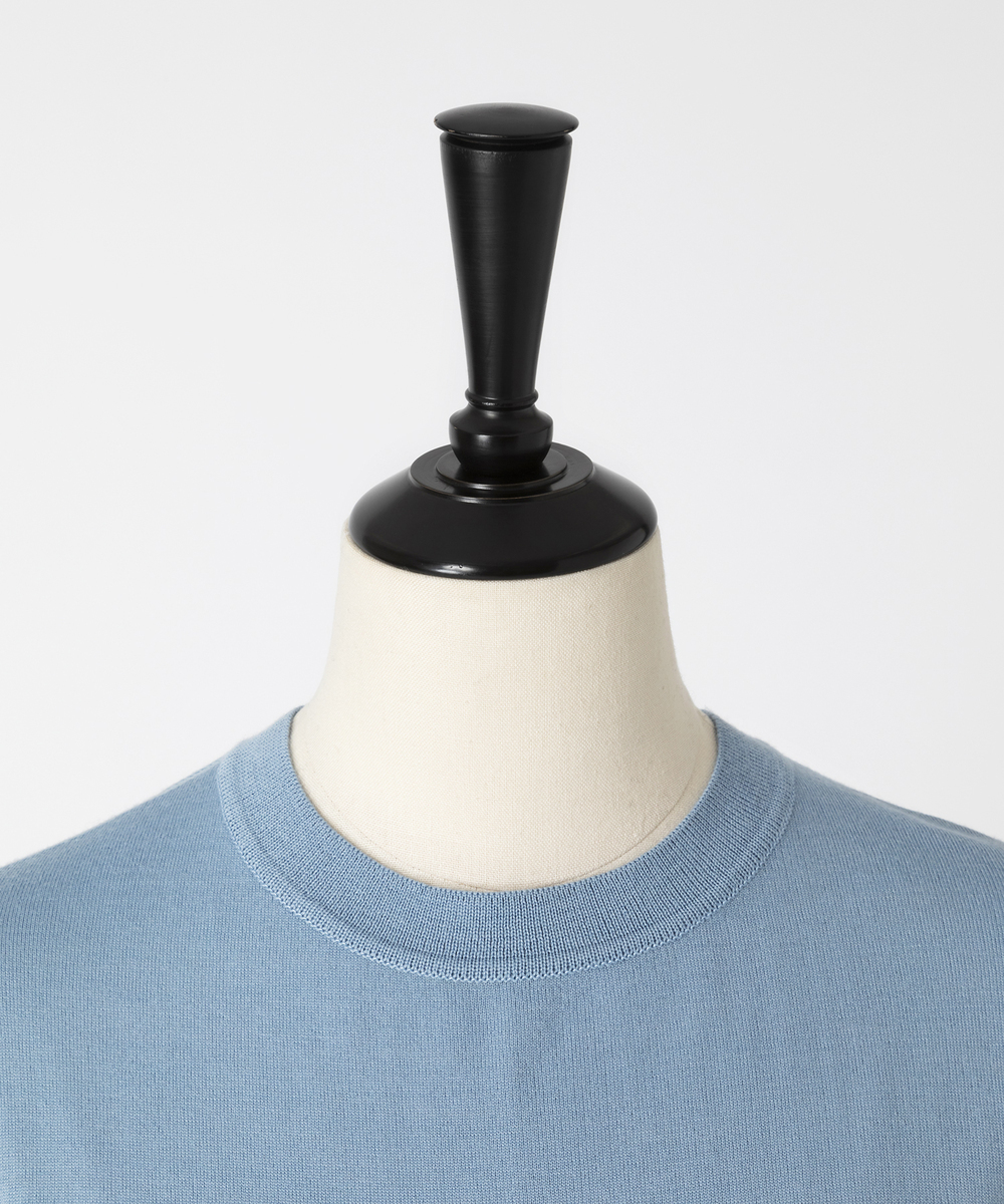 EAUVIRE 30ゲージクルーネックプルオーバー ライトブルー