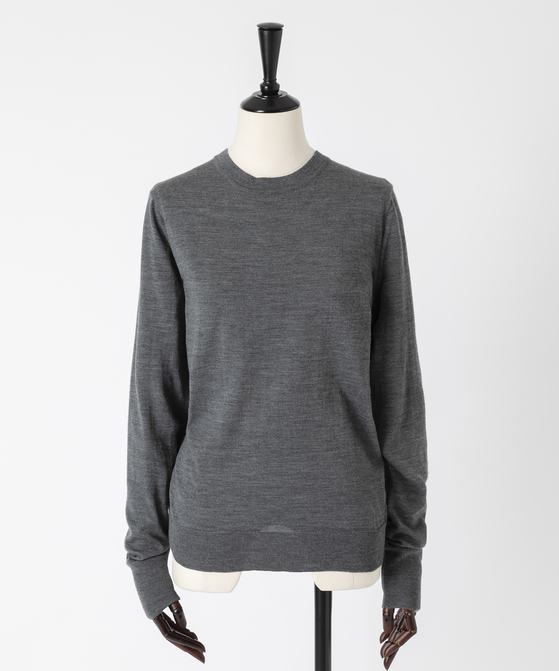EAUVIRE 30ゲージクルーネックプルオーバー ダークグレー