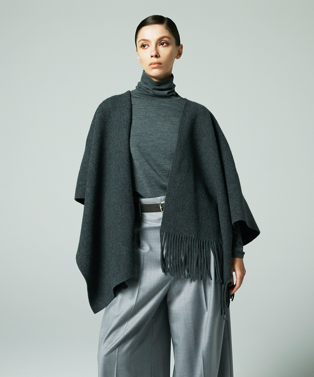 EAUVIRE 30ゲージタートルネックプルオーバー ライトブルー