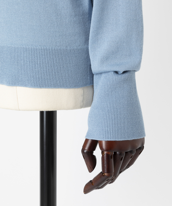 EAUVIRE 30ゲージタートルネックプルオーバー ライトブルー