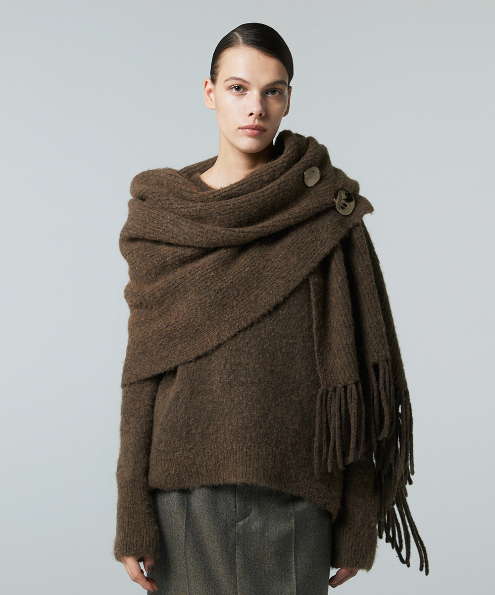 EAUVIRE ファインキャメルプルオーバー ブラウン