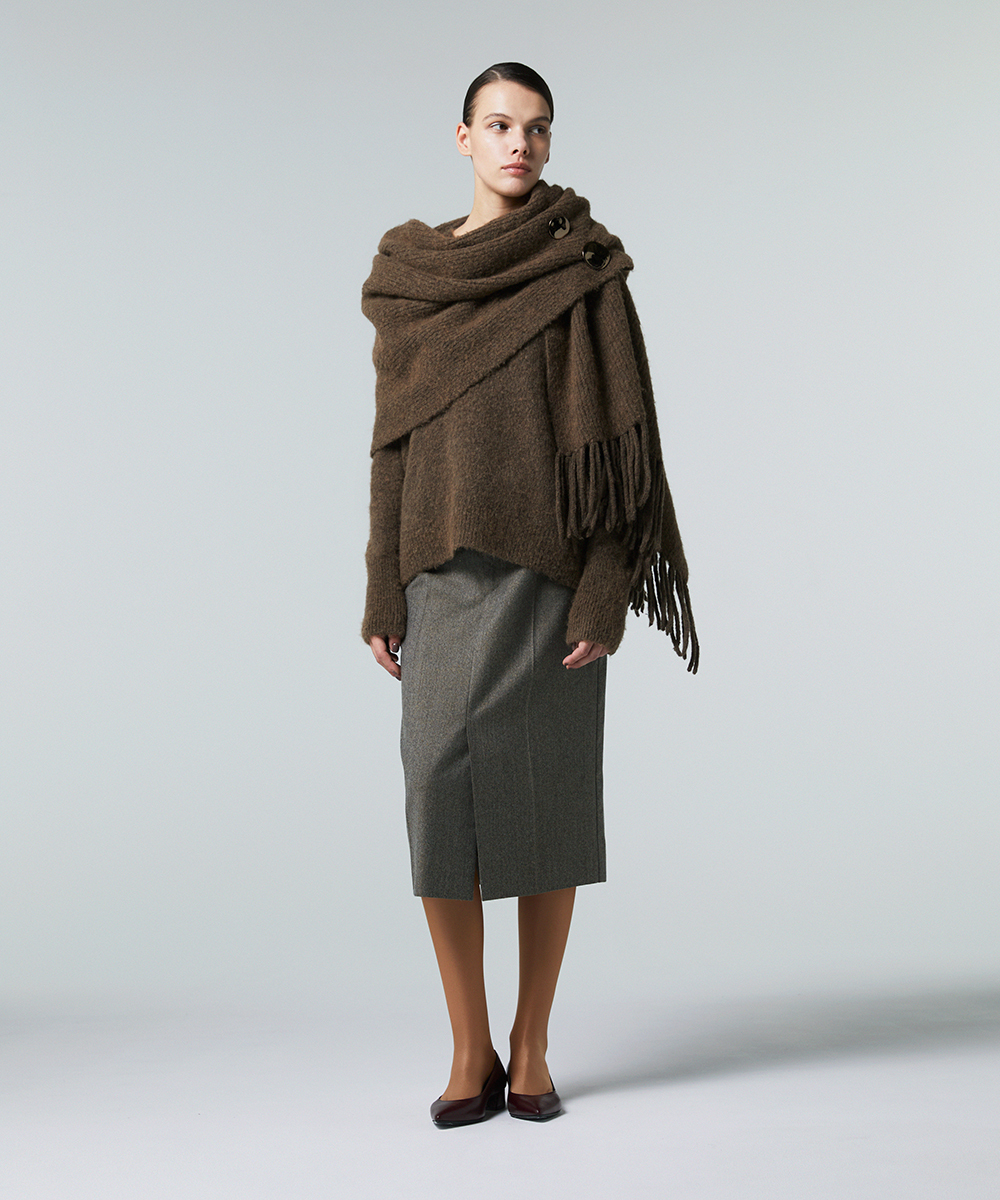 EAUVIRE ファインキャメルプルオーバー ブラウン