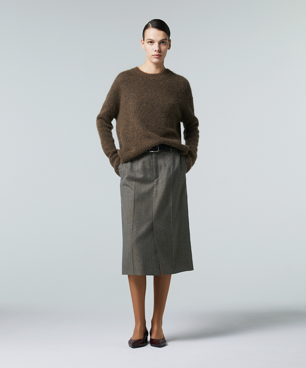EAUVIRE ファインキャメルプルオーバー ブラウン