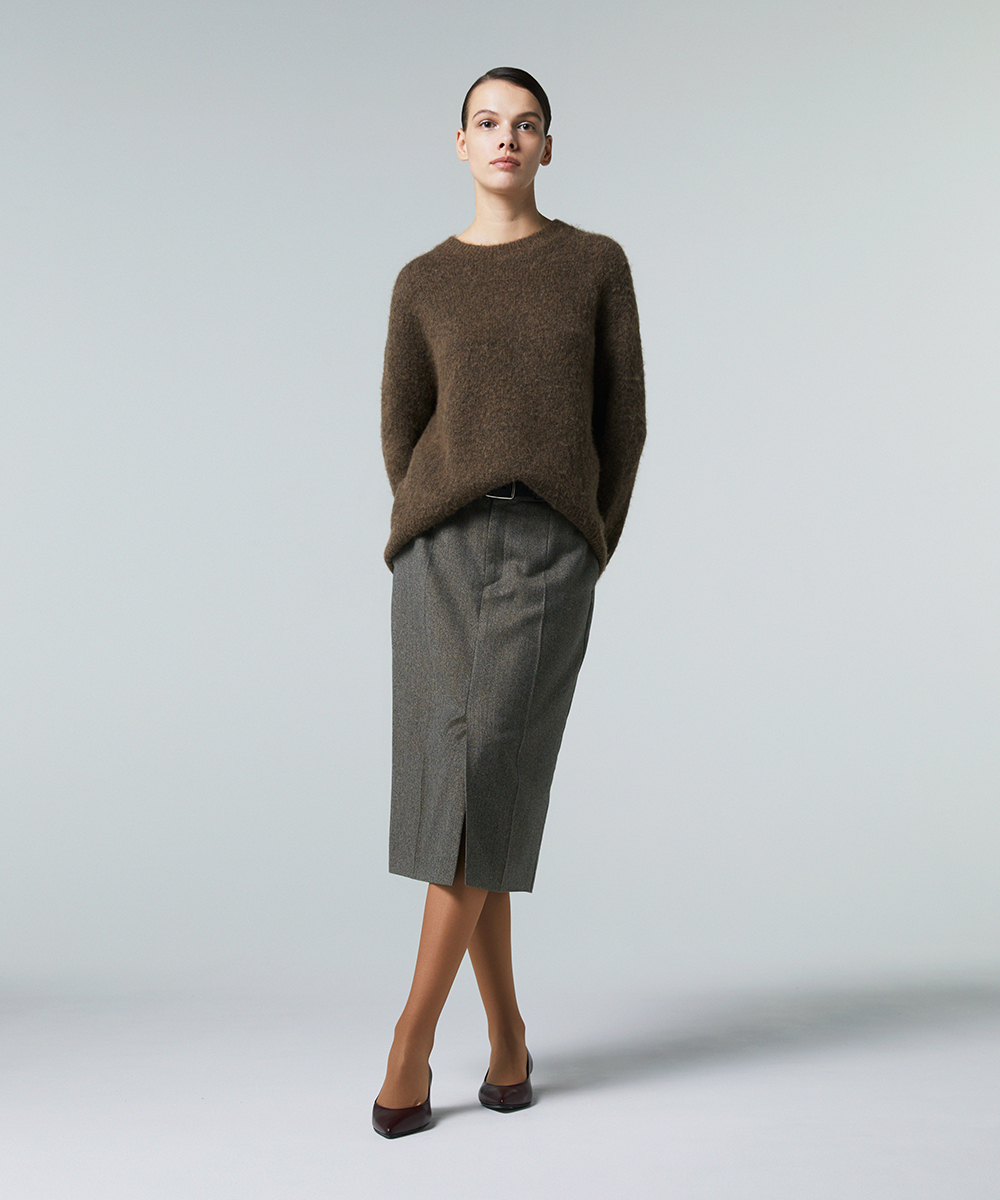 EAUVIRE ファインキャメルプルオーバー ブラウン