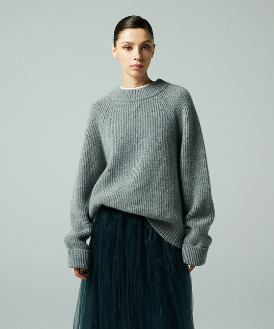 EAUVIRE カシミヤアルパカワイドプルオーバー グレー