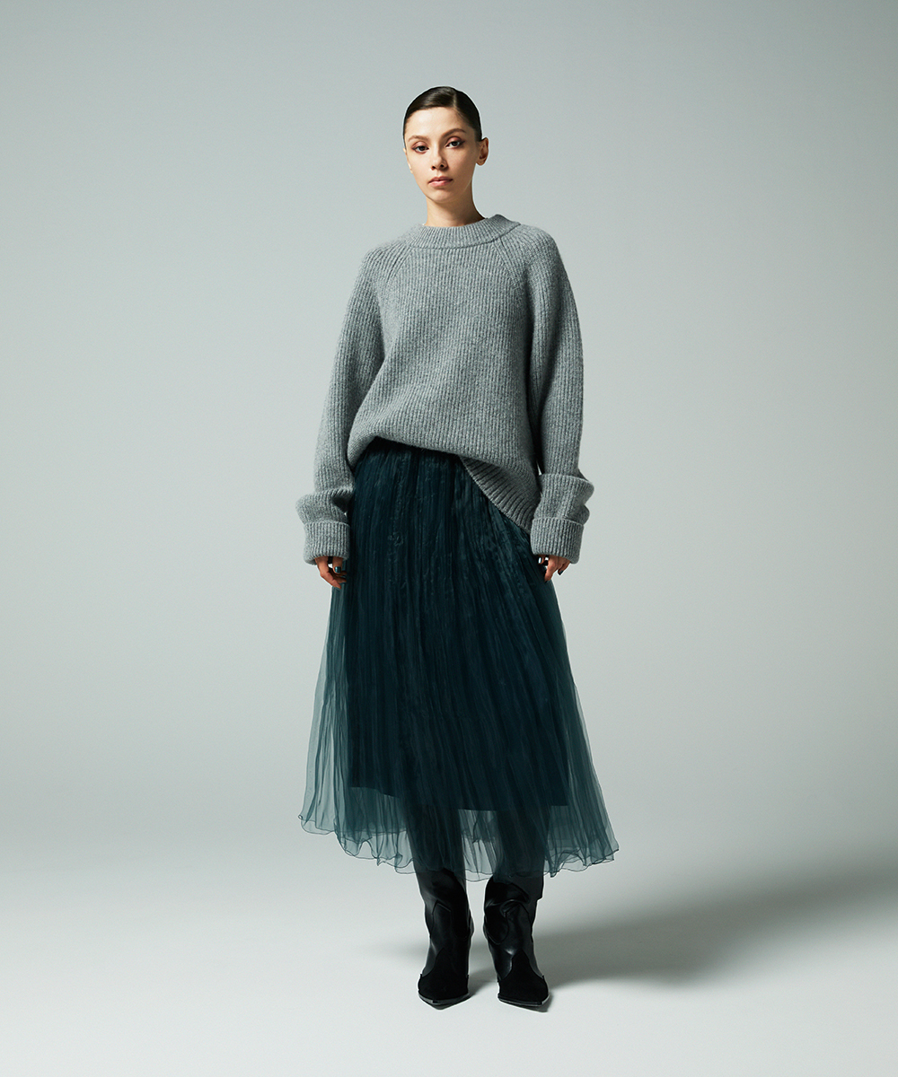 EAUVIRE カシミヤアルパカワイドプルオーバー グレー