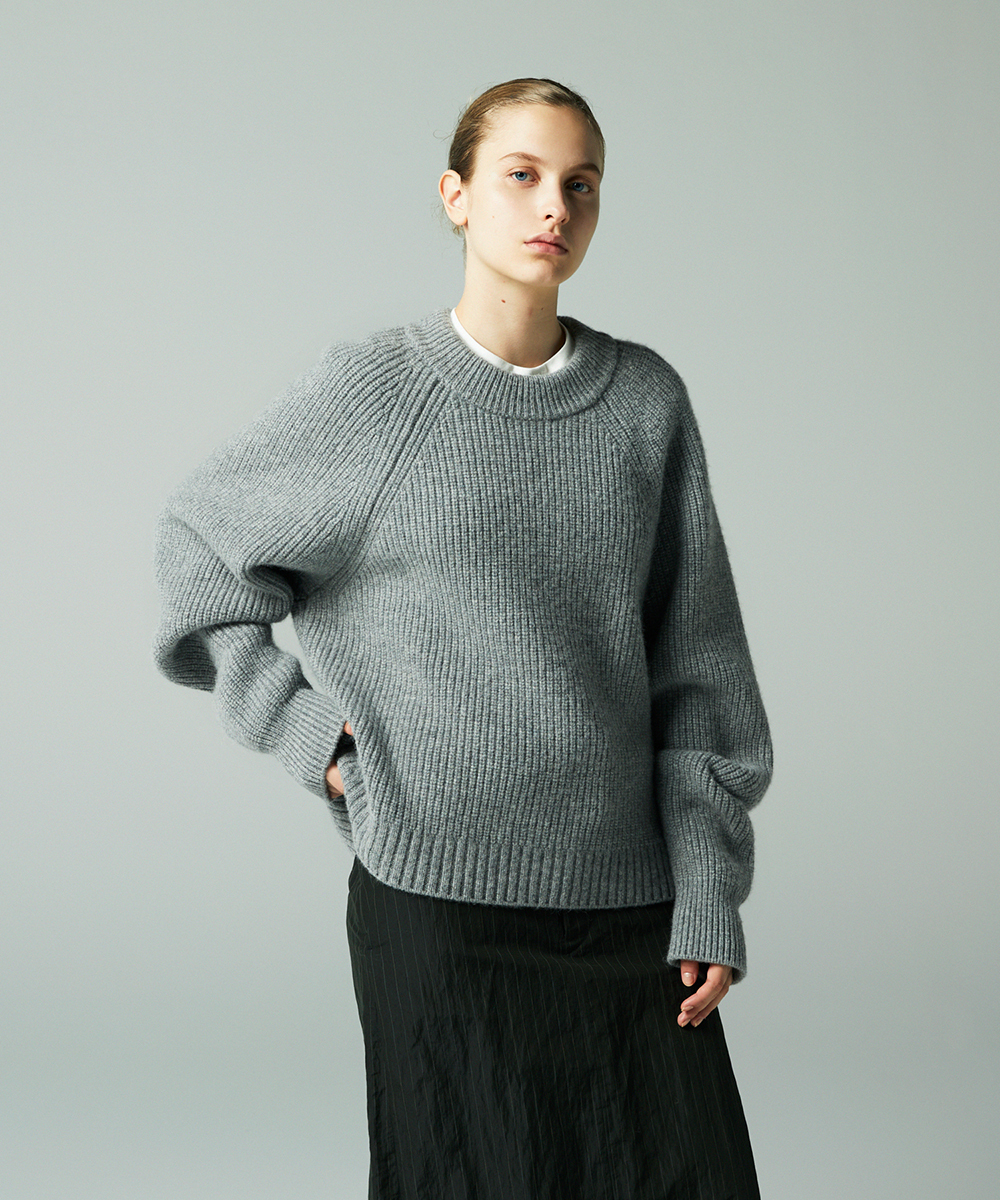 EAUVIRE カシミヤアルパカワイドプルオーバー グレー