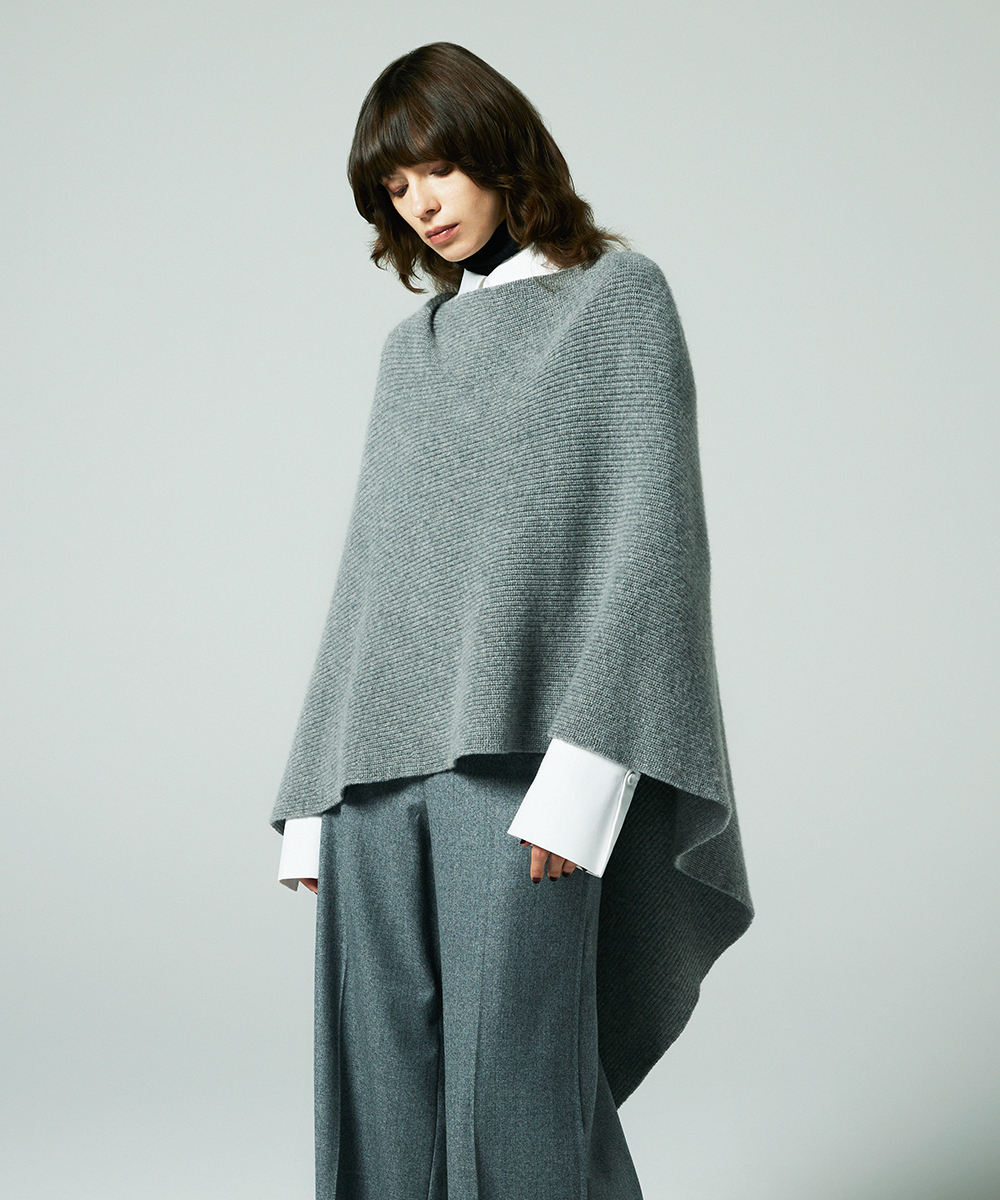 EAUVIRE アシンメトリーケープ グレー
