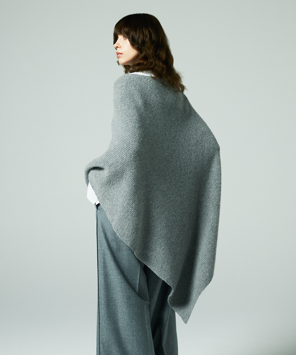 EAUVIRE アシンメトリーケープ グレー