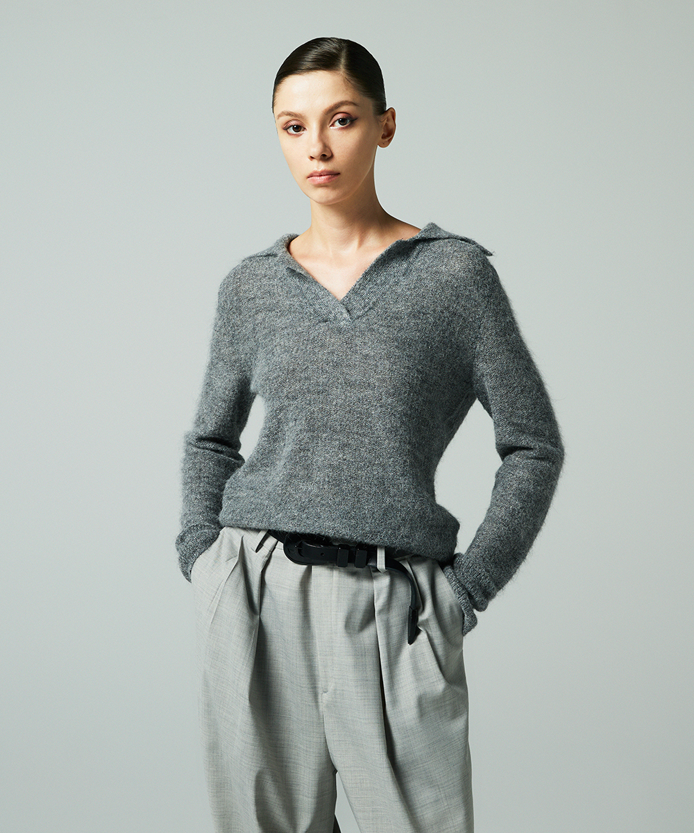 EAUVIRE ポロヘンリープルオーバー ライトグレー