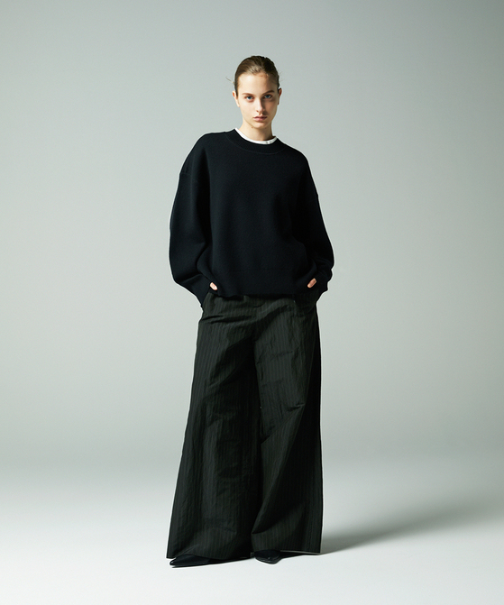 EAUVIRE ミラノリブワイドプルオーバー ブラック