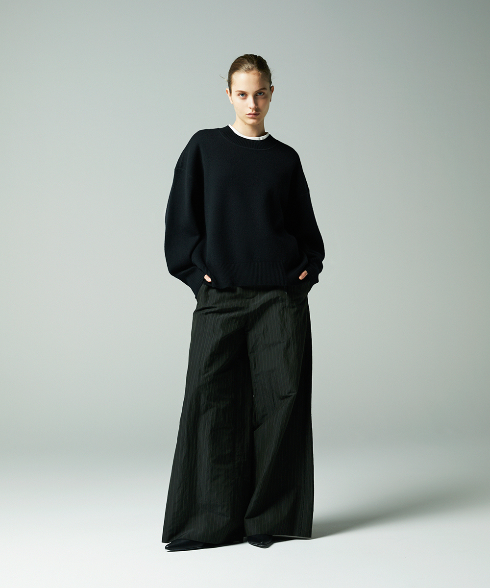 EAUVIRE ミラノリブワイドプルオーバー ブラック