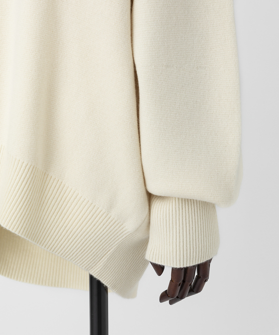 EAUVIRE ミラノリブワイドプルオーバー ブラック