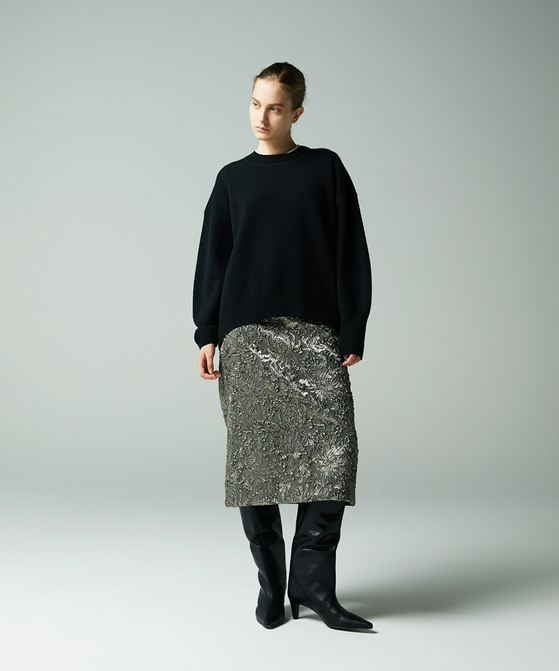 EAUVIRE ミラノリブワイドプルオーバー ブラック