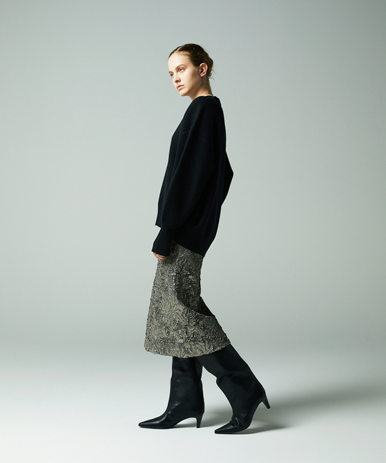 EAUVIRE ミラノリブワイドプルオーバー ブラック