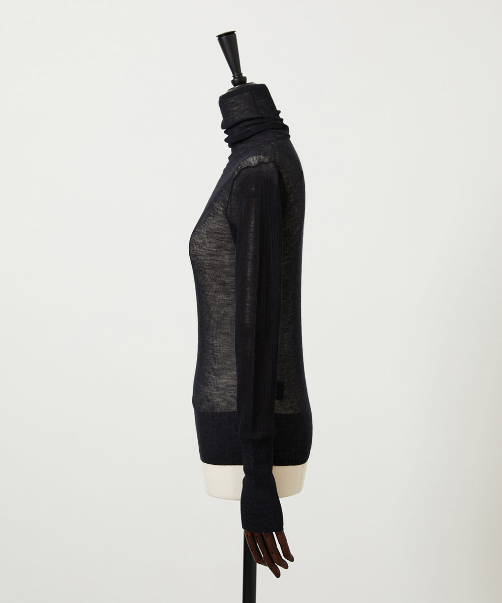 EAUVIRE シアーカシミヤタートルネック ブラック