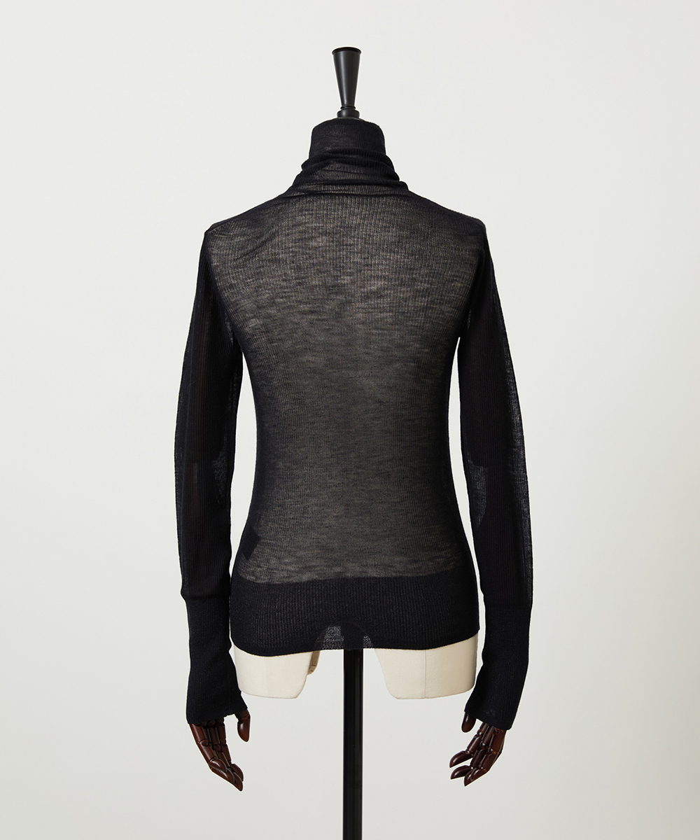 EAUVIRE シアーカシミヤタートルネック ブラック
