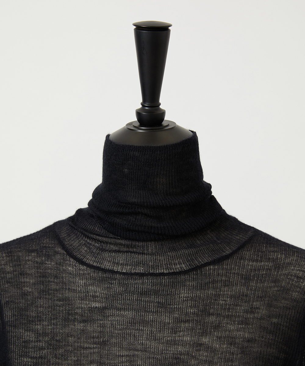 EAUVIRE シアーカシミヤタートルネック ブラック