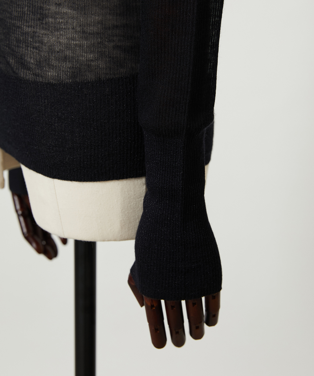 EAUVIRE シアーカシミヤタートルネック ブラック