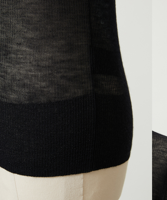 EAUVIRE シアーカシミヤタートルネック ブラック