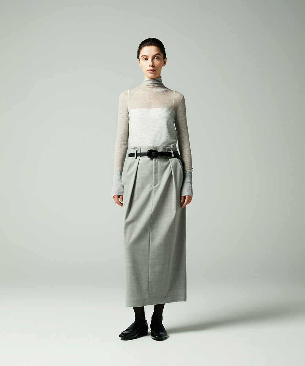 EAUVIRE シアーカシミヤタートルネック グレー