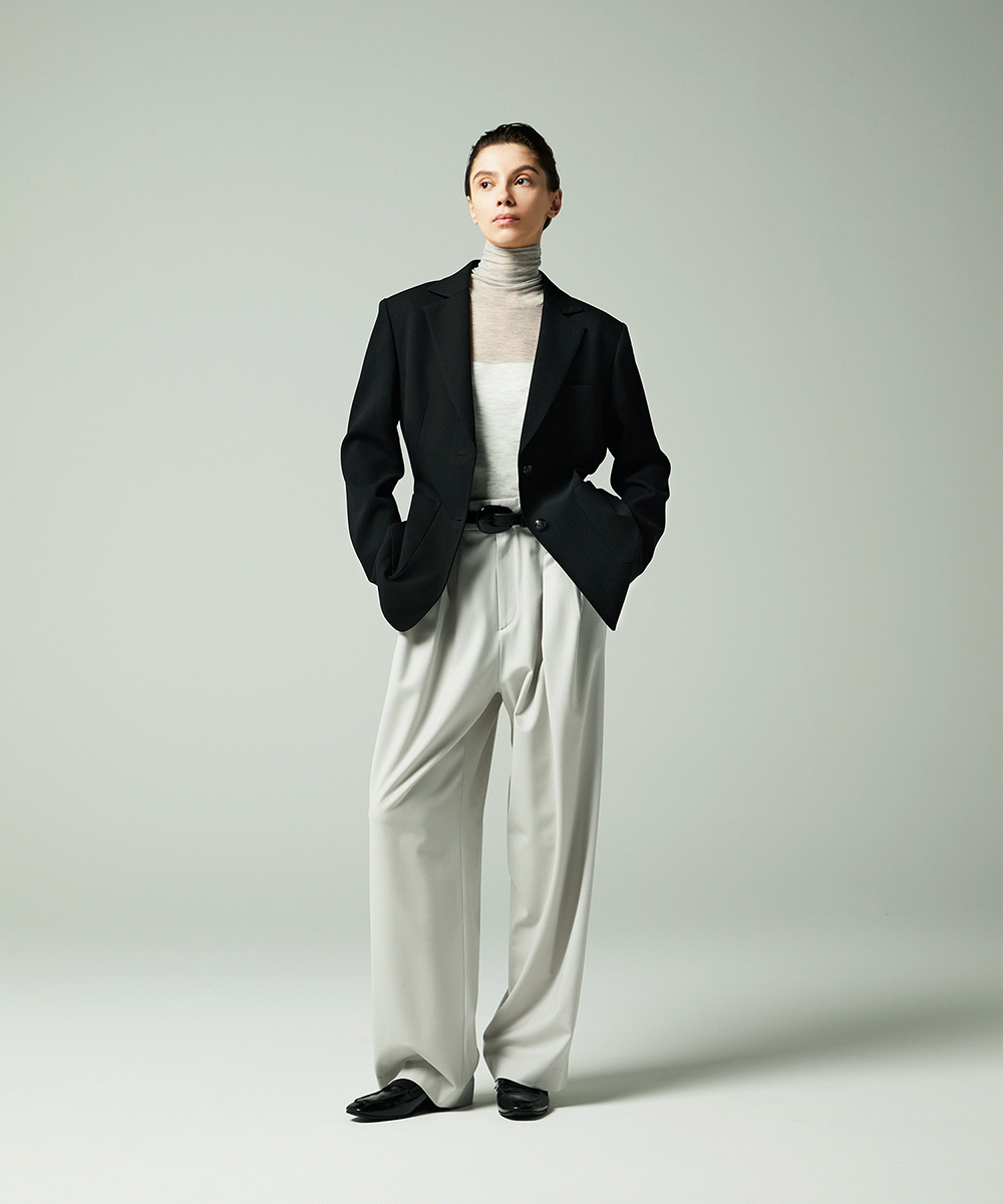 EAUVIRE シアーカシミヤタートルネック グレー