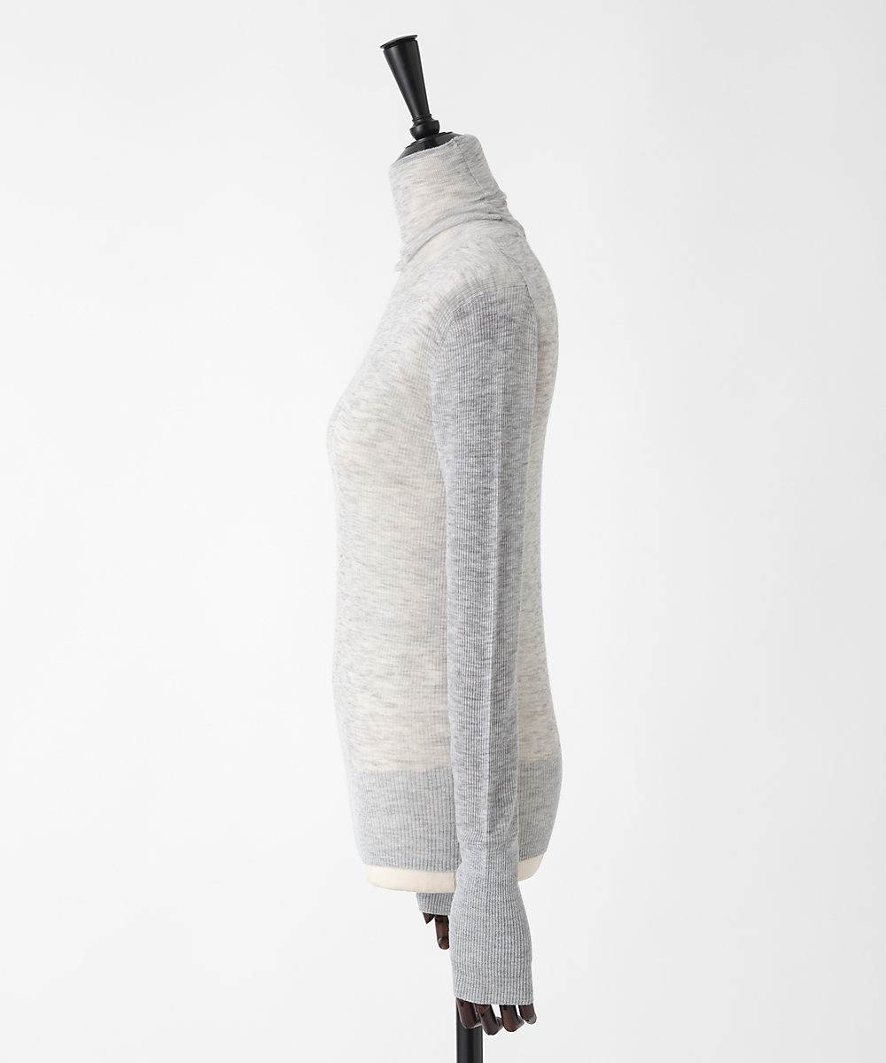 EAUVIRE シアーカシミヤタートルネック グレー