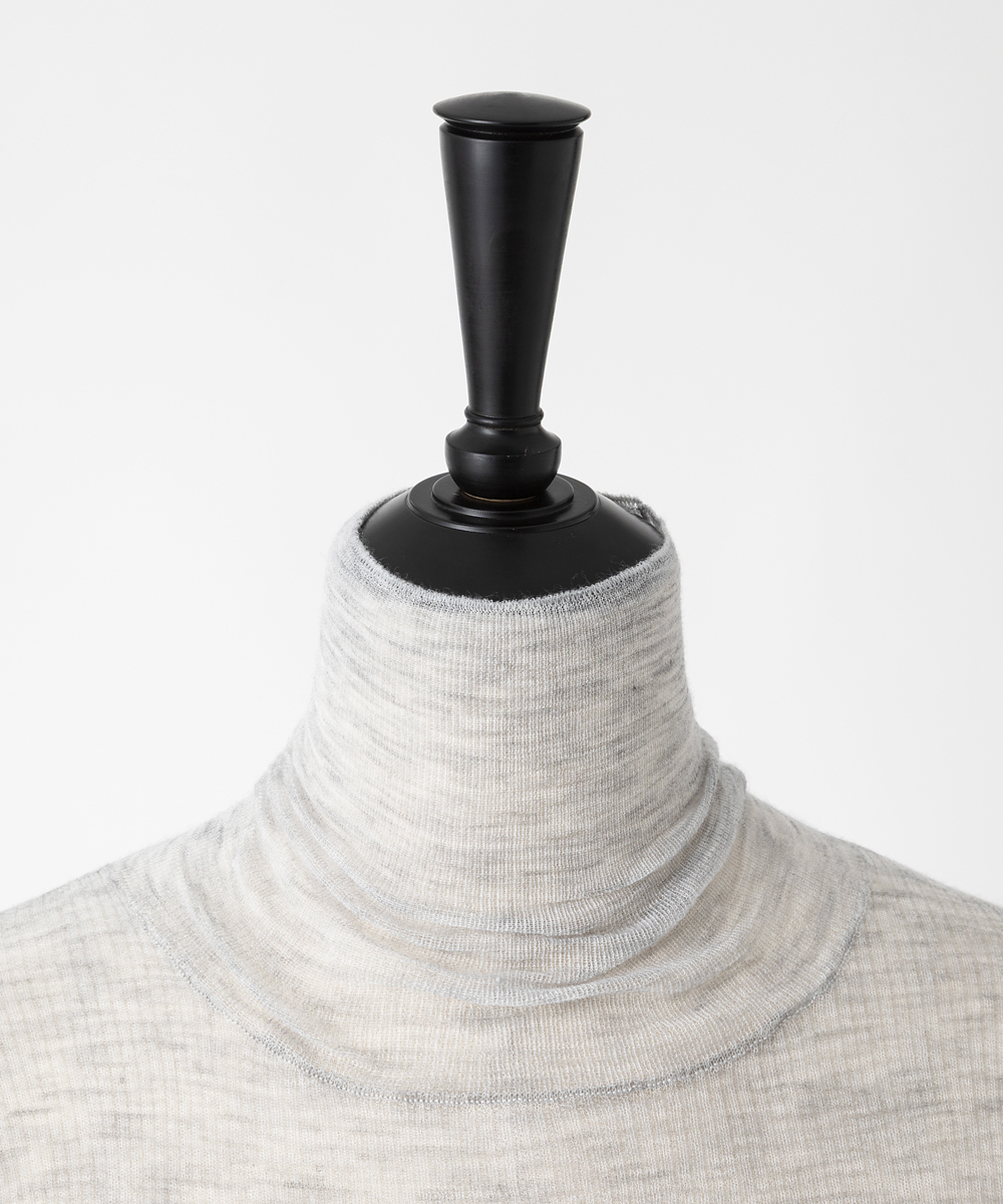 EAUVIRE シアーカシミヤタートルネック グレー