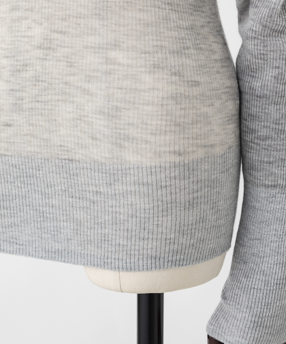 EAUVIRE シアーカシミヤタートルネック グレー