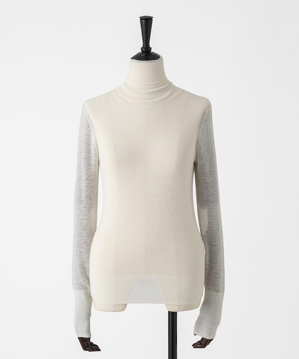 EAUVIRE シアーカシミヤタートルネック グレー