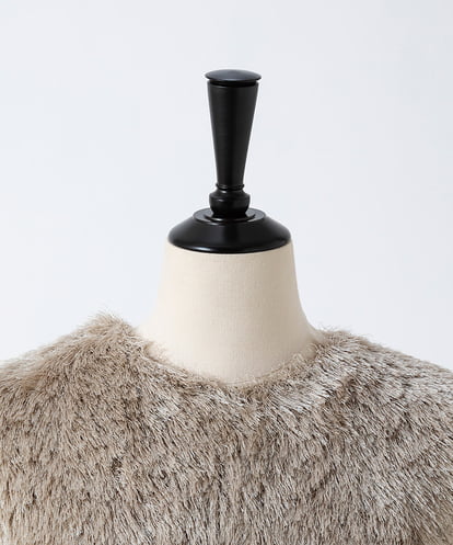 EAUVIRE シルクファーフレンチスリーブニット オフホワイト