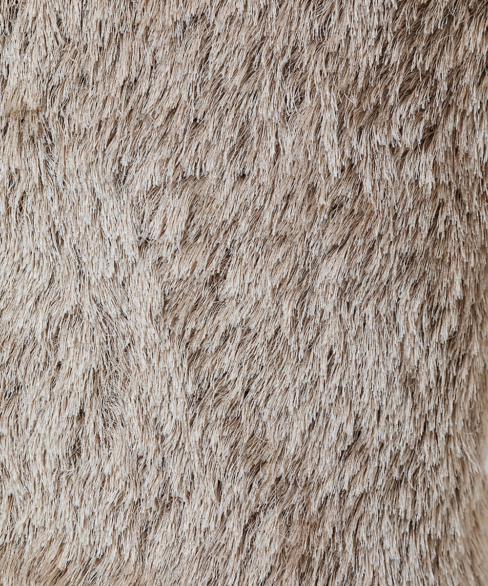 EAUVIRE シルクファーフレンチスリーブニット オフホワイト