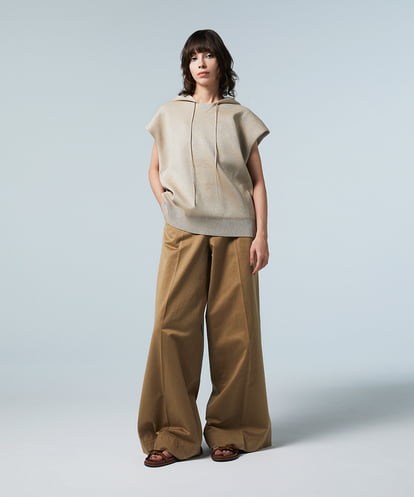 EAUVIRE ラメニットフーディー オフホワイト