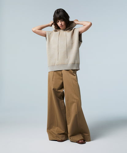 EAUVIRE ラメニットフーディー オフホワイト