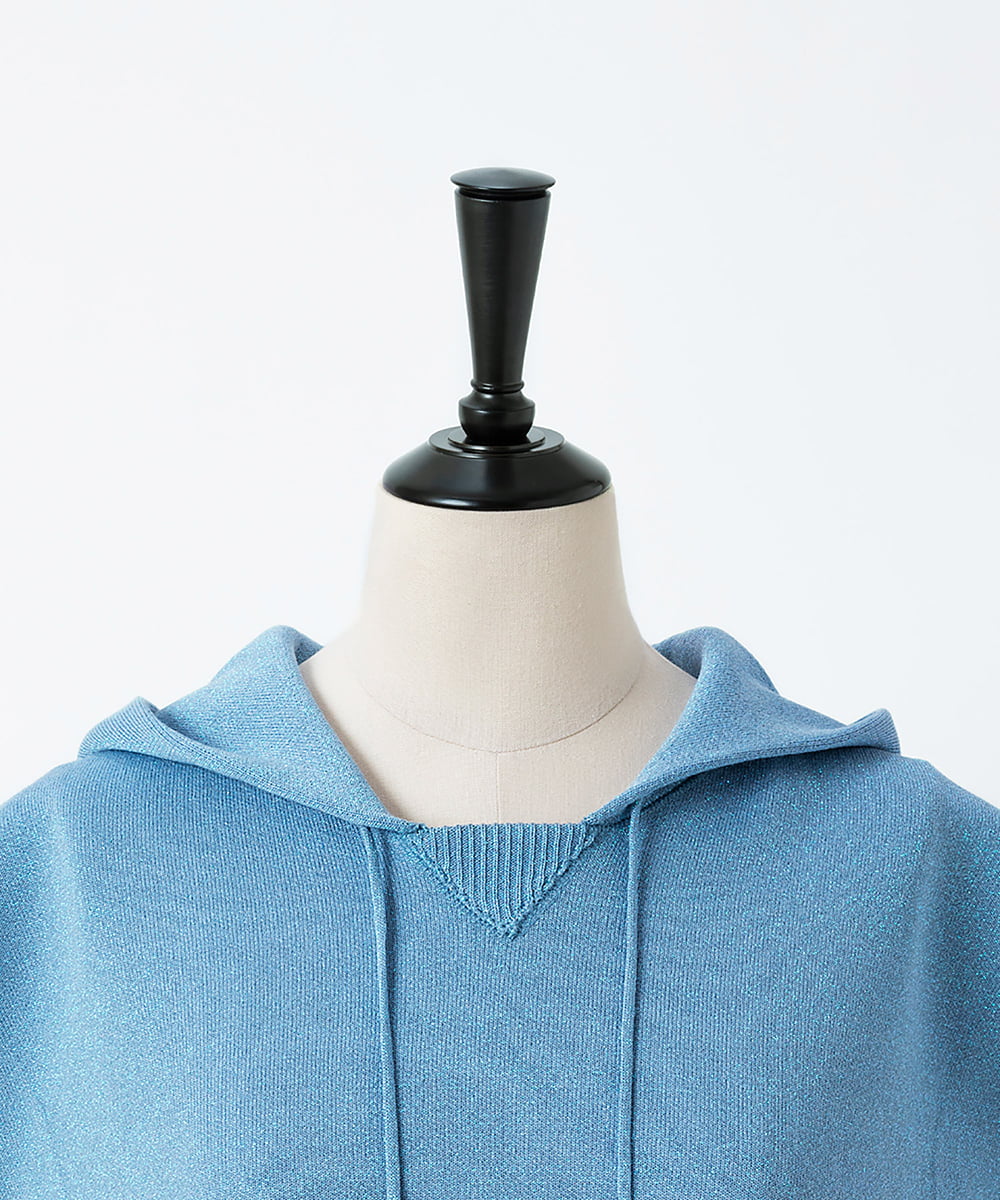 EAUVIRE ラメニットフーディー オフホワイト