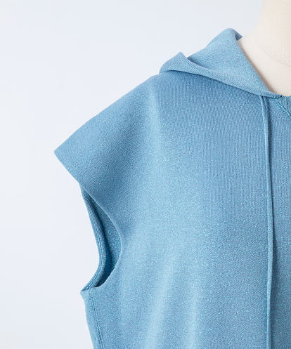 EAUVIRE ラメニットフーディー オフホワイト