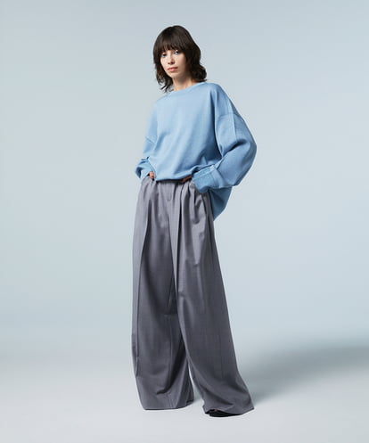 EAUVIRE ラメニットビッグシルエットプルオーバー ライトブルー