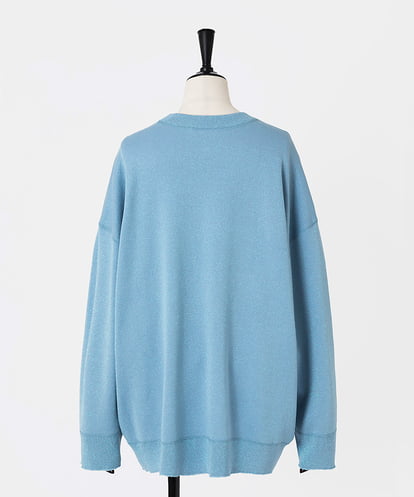 EAUVIRE ラメニットビッグシルエットプルオーバー ライトブルー