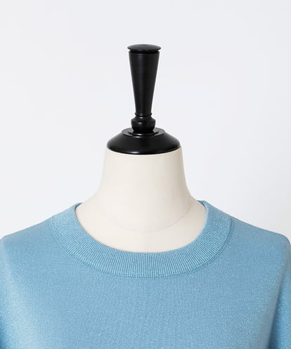 EAUVIRE ラメニットビッグシルエットプルオーバー ライトブルー