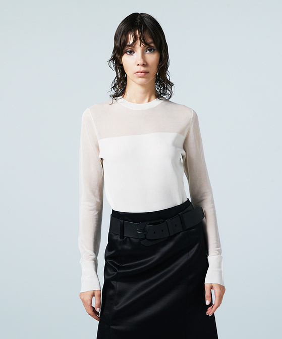 EAUVIRE シアーシルクプルオーバー ホワイト