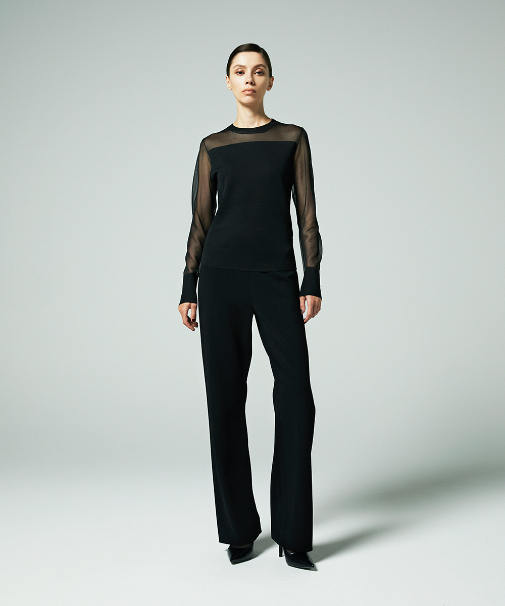 EAUVIRE シアーシルクプルオーバー ブラック