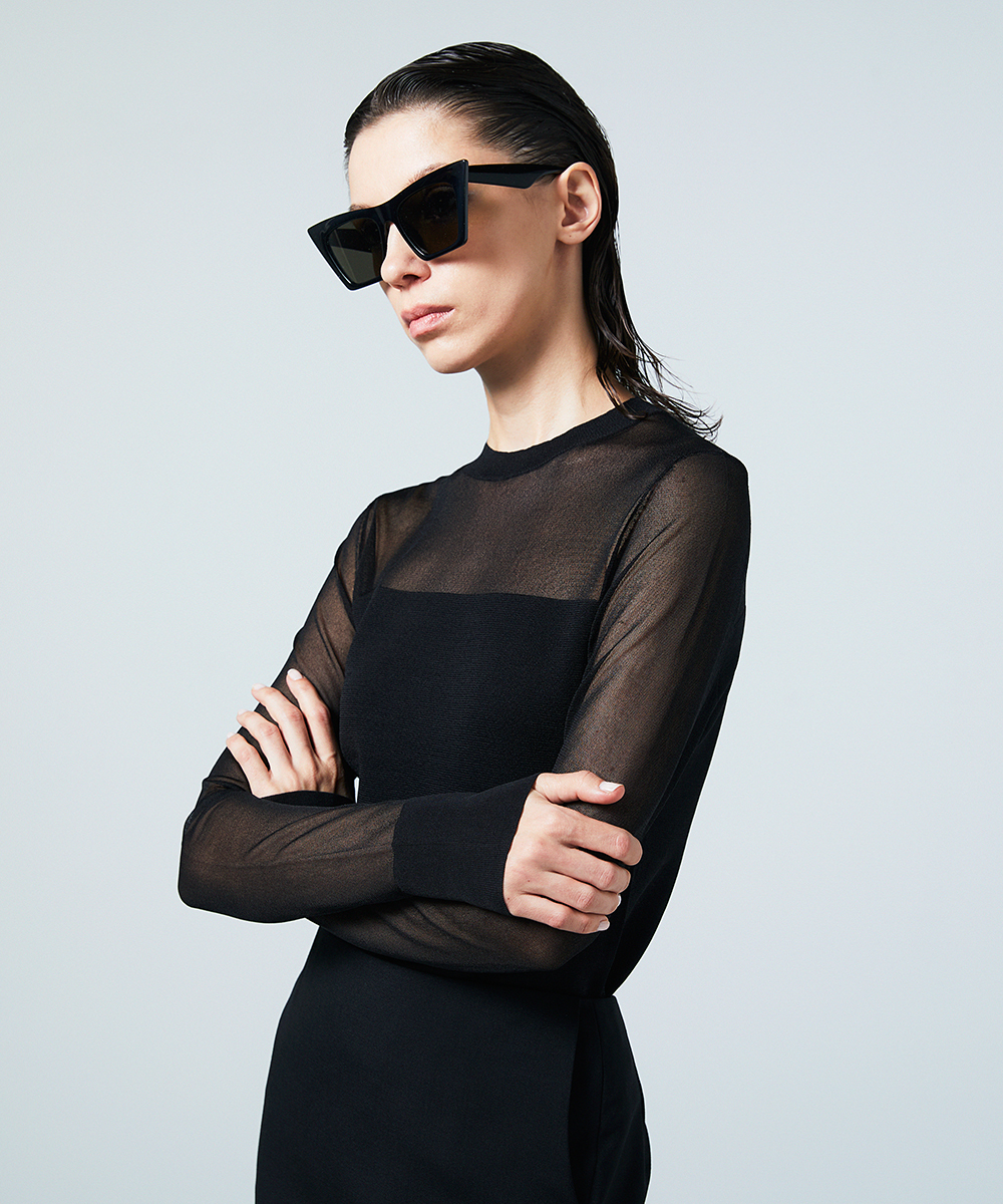 EAUVIRE シアーシルクプルオーバー ブラック