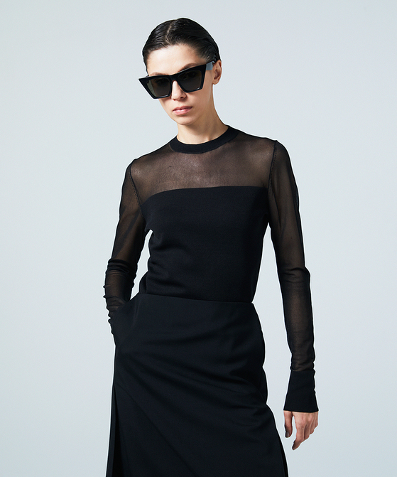 EAUVIRE シアーシルクプルオーバー ブラック