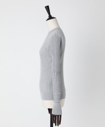 EAUVIRE モックネックリブプルオーバー ライトグレー