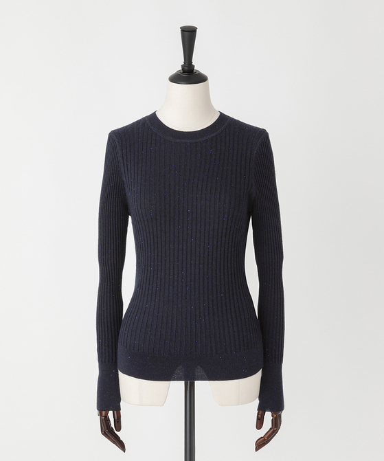 EAUVIRE モックネックリブプルオーバー ライトグレー