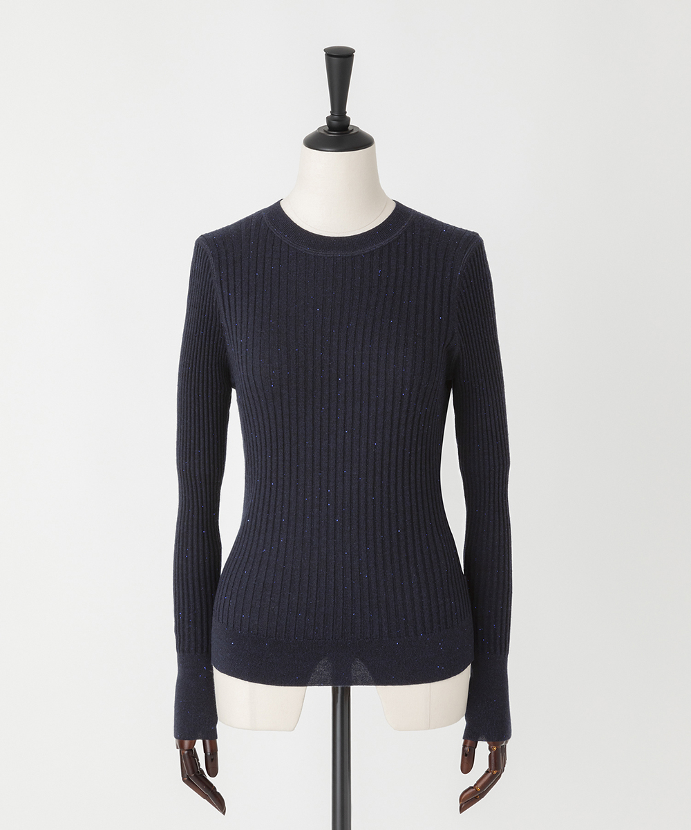 EAUVIRE モックネックリブプルオーバー ライトグレー