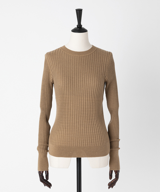 EAUVIRE モックネックリブプルオーバー ライトグレー